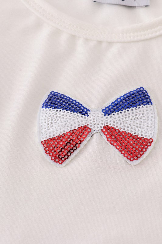 Flag Bow Ice-cream Sequin Top