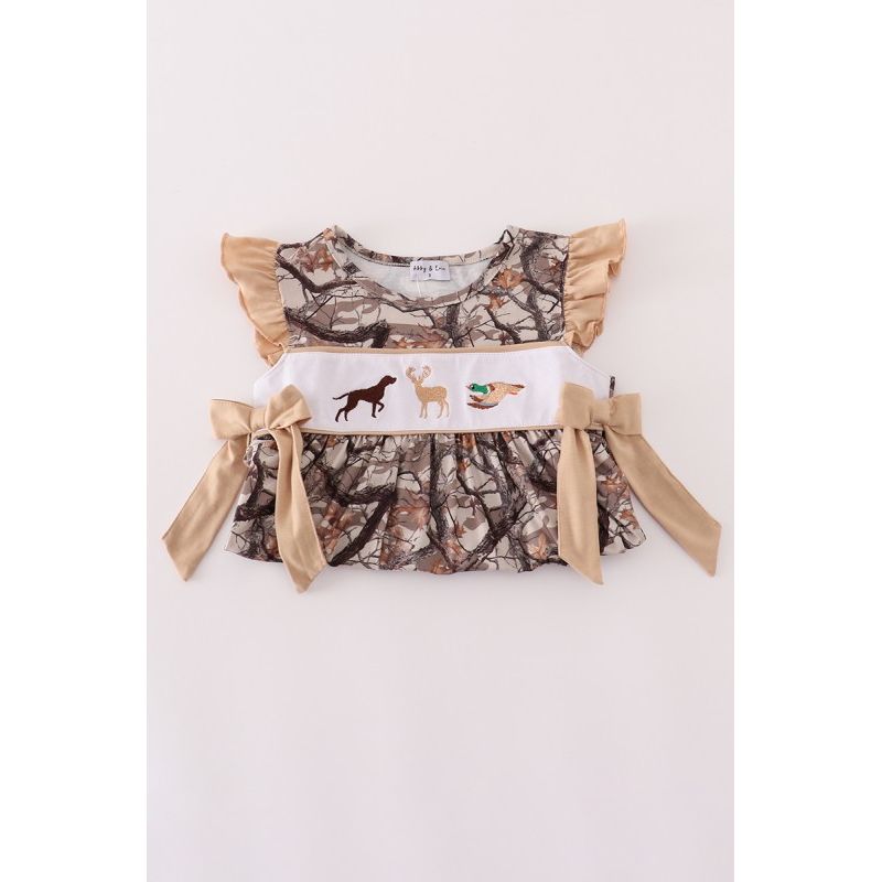 Embroidered Hunting Deer Pants Set