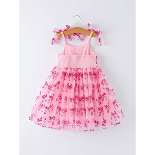 Pink Bow Tulle Dress