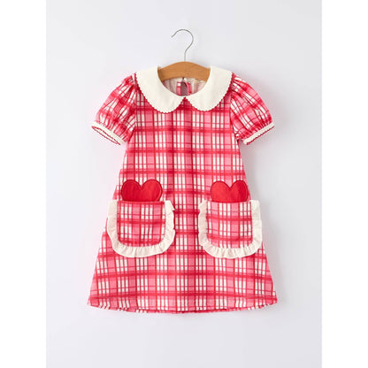 Sweetheart Plaid Pocket Dress