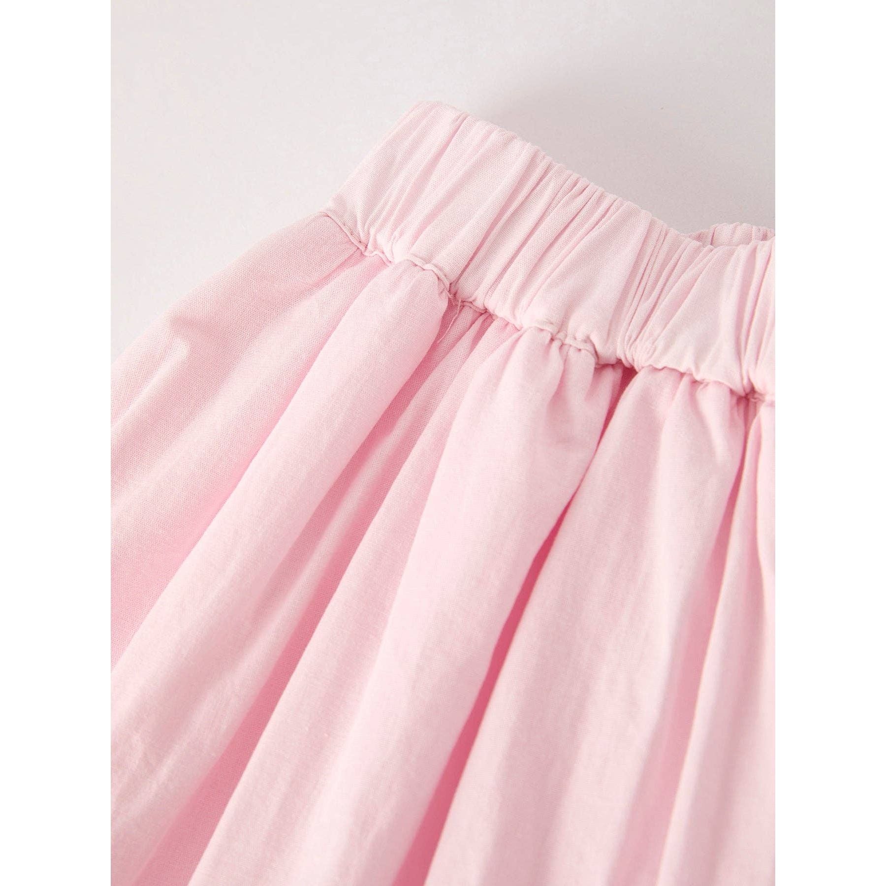 close up of elastic along waist of skirt