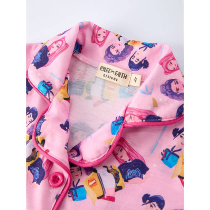 Pink Star Print Girl Pajama