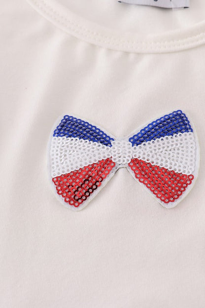 Flag Bow Ice-cream Sequin Top