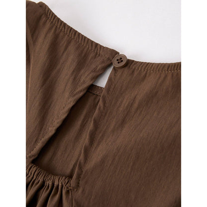 Willow Brown Ruffle Dress