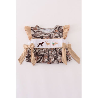 Embroidered Hunting Deer Pants Set