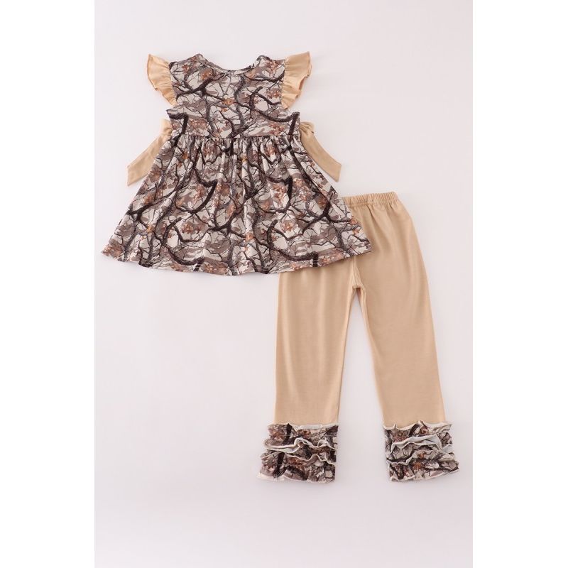 Embroidered Hunting Deer Pants Set