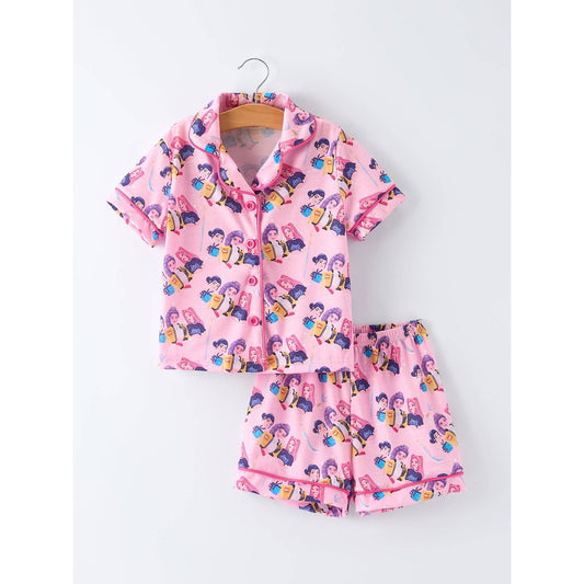 Pink Star Print Girl Pajama