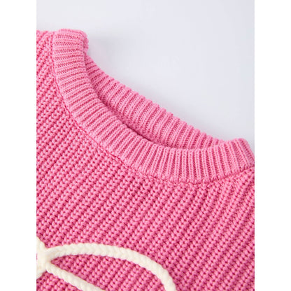 Valentine's Day Pink Bow Sweater