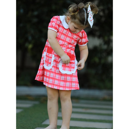 Sweetheart Plaid Pocket Dress