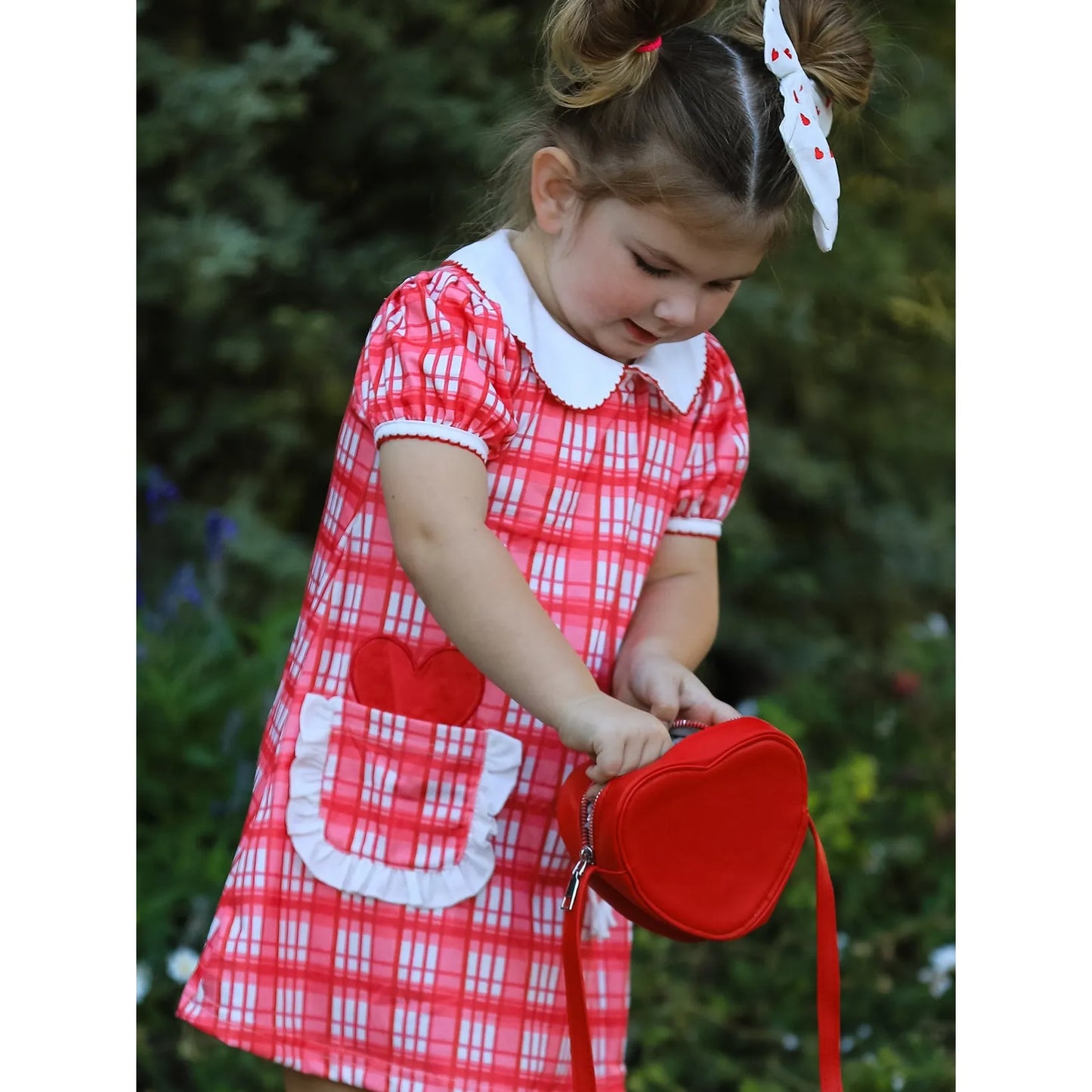Sweetheart Plaid Pocket Dress
