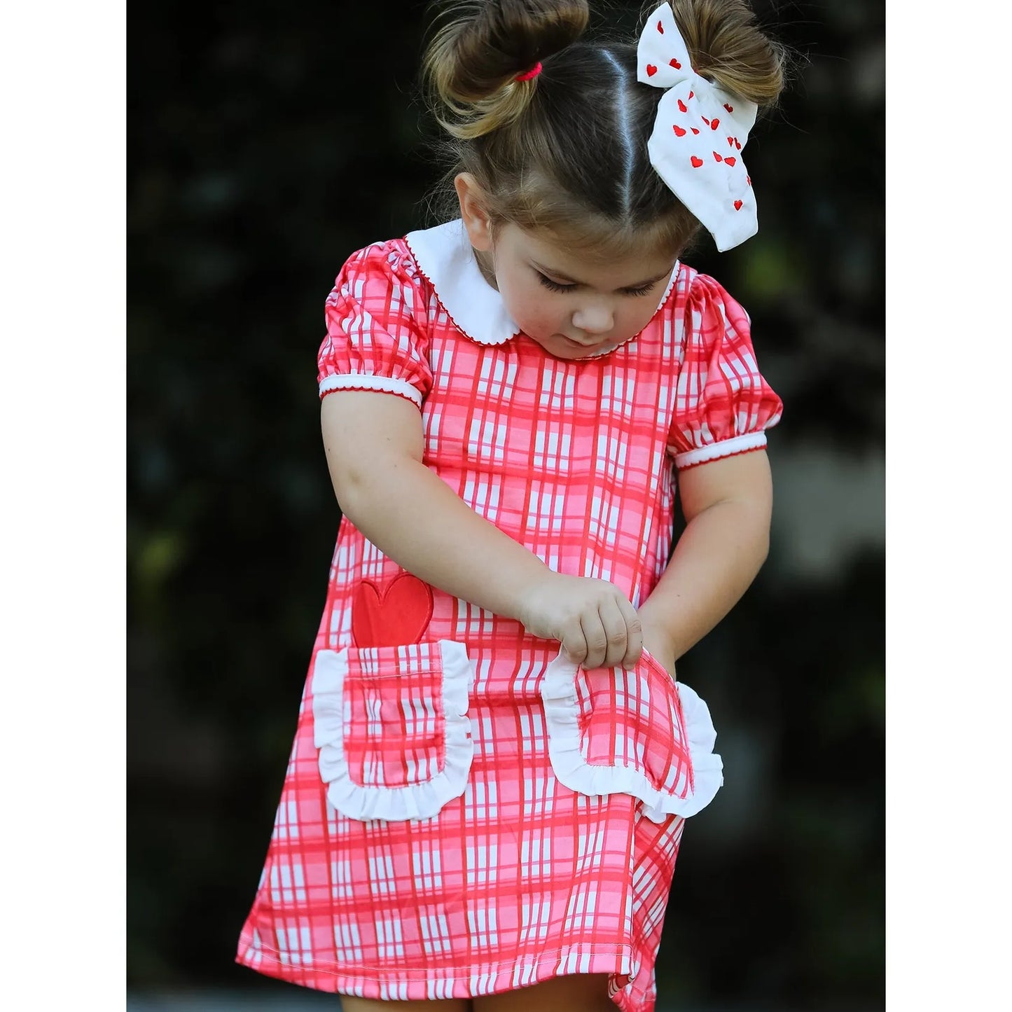Sweetheart Plaid Pocket Dress