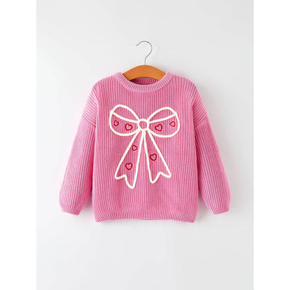 Valentine's Day Pink Bow Sweater