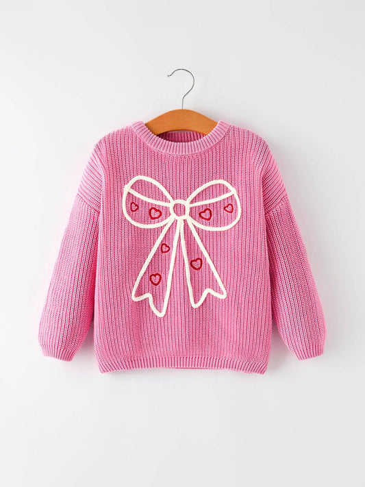 Valentine's Day Pink Bow Sweater
